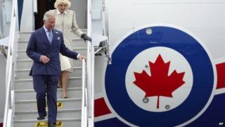 Prince Charles and Camilla arriving in Canada