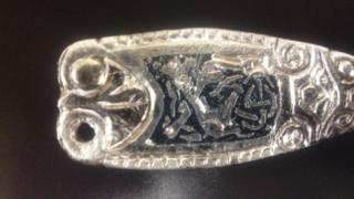 silver strap end