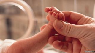 Premature baby's foot