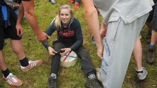 Lucy Townsend, 17, from Brockworth, wins the Women's Downhill race