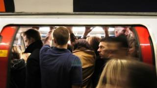 Overcrowded tube train