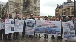 Protesters against the Grovebury Road retail parks