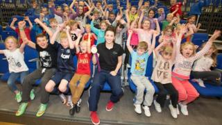 Jade Jones with children