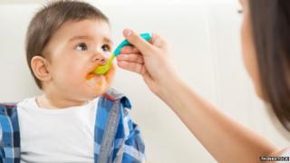 Feeding a baby