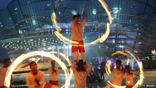 Sri Lankan fire dancers
