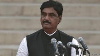 In this May 26, 2014, photo BJP leader Gopinath Munde takes the oath of office during a swearing-in ceremony for new PM Narendra Modi and his council of ministers