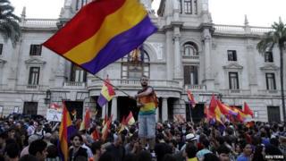 Protestors in Spain