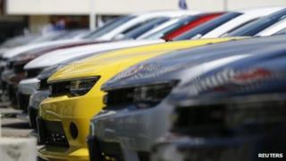 A group of Chevrolet Camaro cars for