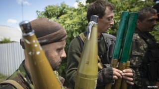 Pro-Russian separatists with rocket-propelled grenades in eastern Ukraine. Photo: 19 June 2014