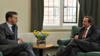 Radoslaw Sikorski (left) with David Cameron in London, 15 October 2009