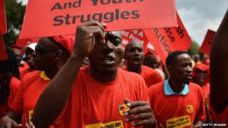 Members of NUMSA demonstrating