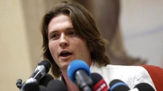 Raffaele Sollecito speaks to journalists at a press conference in Rome - 1 July 2014