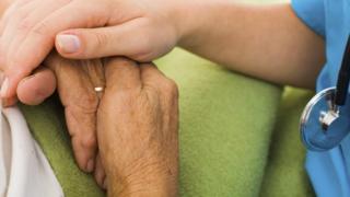 Elderly patient in hospital