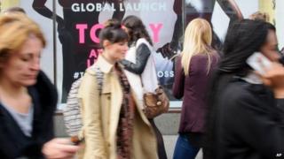 Shoppers outside Topshop, Oxford Street