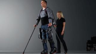 The Ekso bionic suit uses sensors and motors to help people walk again