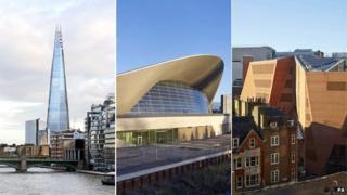 The Shard, Aquatics Centre and London School of Economics' student centre