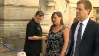 Claire Smith attending the inquest at the Council House
