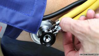 Taking a blood pressure reading
