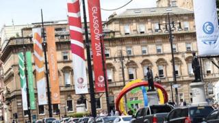 Glasgow 2014 banners in city