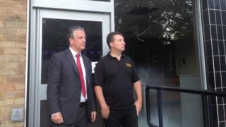 Mike Thornton, MP for Eastleigh (left) and Jason Judd, director at the Oven Door Bakery next door