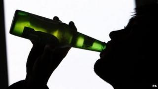 Man drinking beer