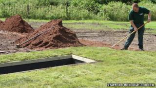 Modular burial system at Eccleshall cemetery