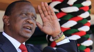 Kenya's President Uhuru Kenyatta addresses the nation at Nyayo national stadium in Nairobi, 1 June 2014