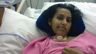 Faiza in hospital