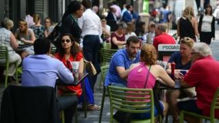 People dining at restaurant