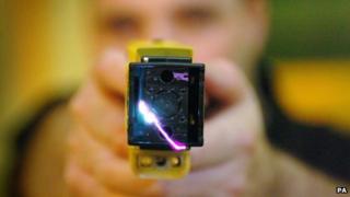 Generic police officer with Taser