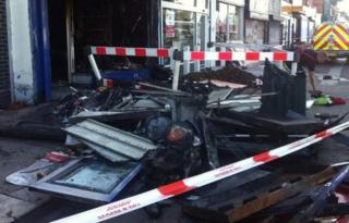 Fire damaged shop