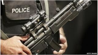 Armed police officer