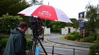 BBC cameraman outside Sir Cliff Richard's home