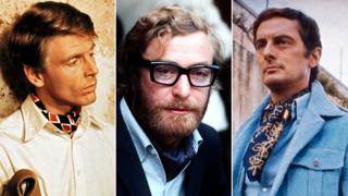 Edward Fox, Michael Caine, Francie Matthews - all wearing cravats