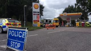Service station where lorry was stopped
