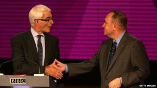 Alistair Darling ac Alex Salmond