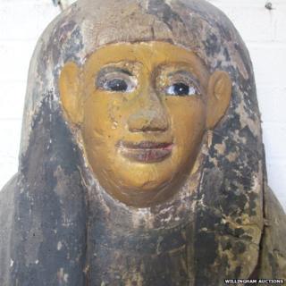 Partial Egyptian sarcophagus