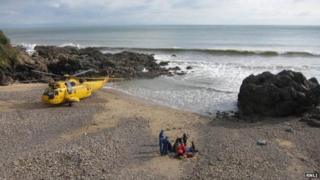 Rotherslade Bay beach rescue