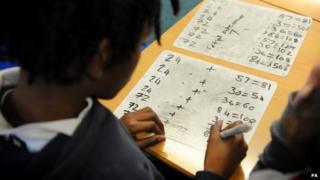 A child doing maths