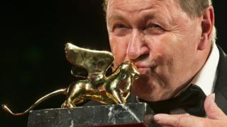 Director Roy Andersson with his Golden Lion for Best Film at the Venice Film Festival. 6 Sept 2014