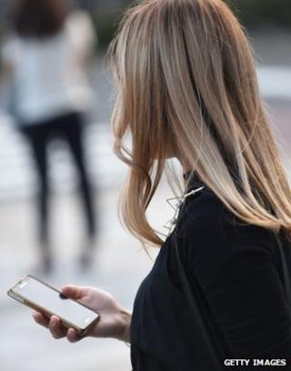 Woman with smartphone