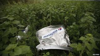 a piece of the MH-17 fuselage