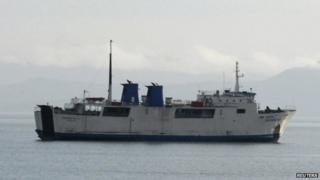 File photo of the MV Maharlika 2 undergoing repairs near Lipata Port in Surigao city