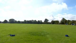 Jumpers for goalposts at Cleethorpes Town