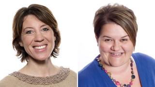 Etholle George is at BBC Radio Suffolk (left) and Emma Britton is at BBC Somerset