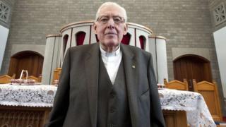 Ian Paisley pictured after delivering his final sermon in 2011