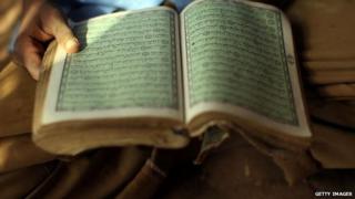 Children recite from the Koran at a village school in north-eastern Kenya