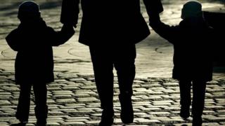 Anonymous family walking