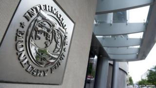 The International Monetary Fund nameplat
