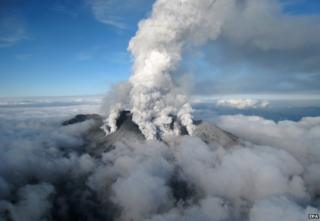 Aerial picture of volcano (27 Sept)